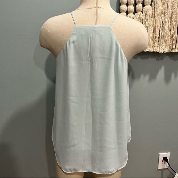 Ann Taylor Loft Light Blue Chiffon V-Neck Racerback Layering Tank Top Size Small - Picture 5 of 9